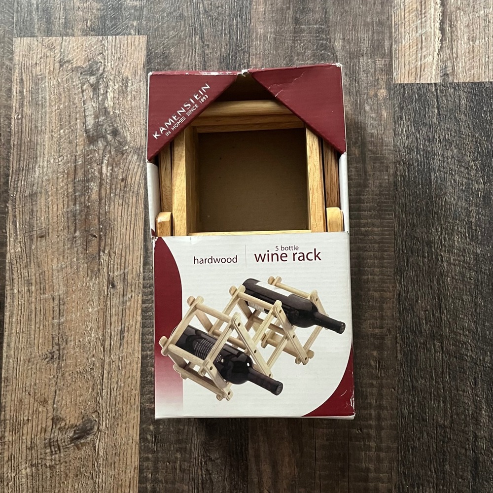 Kamenstein‎ Hardwood Wine Rack 5 Bottle Countertop Tabletop Storage